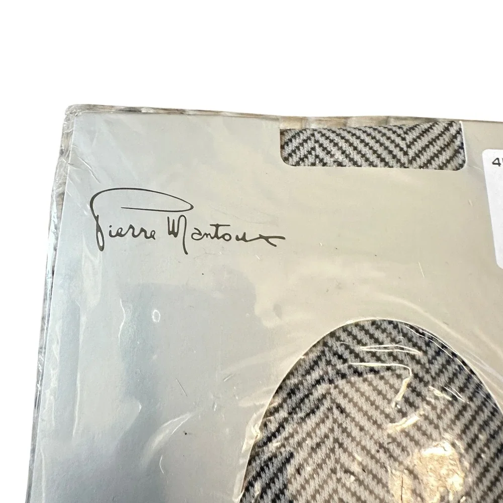 Pierre Mantoux Tights Herringbone Grey Black 90s Italian Deadstock Medium NIP
